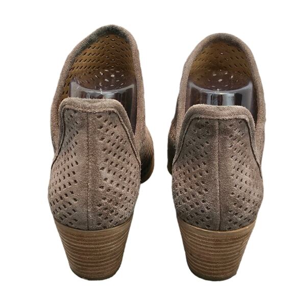 Lucky brand Tan Perforated Suede Ankle Booties Women's Size‎ 8.5 - Picture 4 of 8